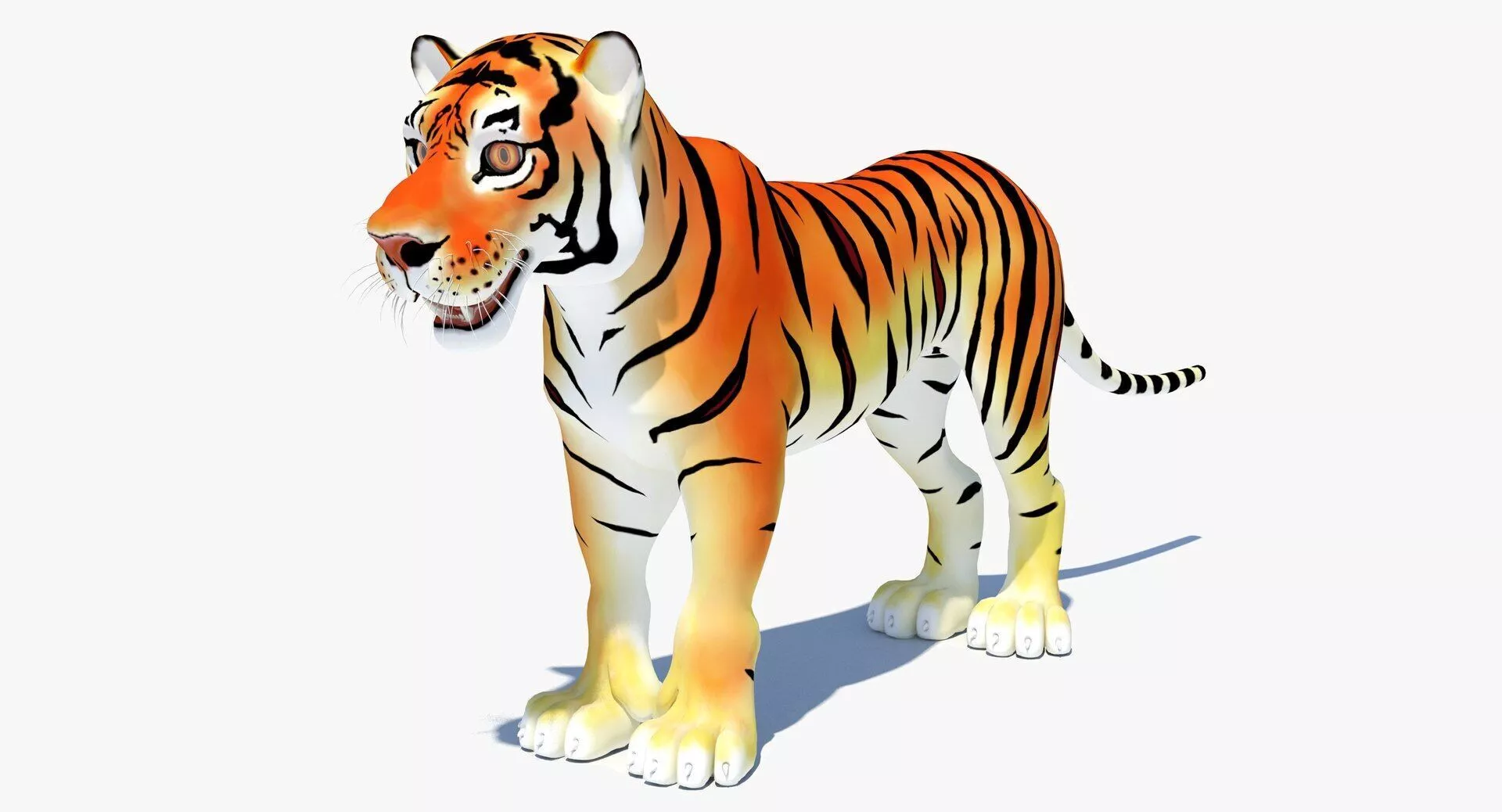 Cartoon Tiger Low-poly 3D model