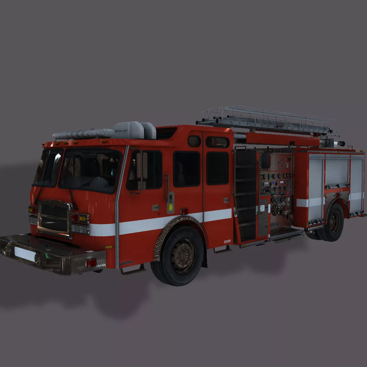 E-One Teleboom Fire Truck Aerial Platform Fire Engine 3D model