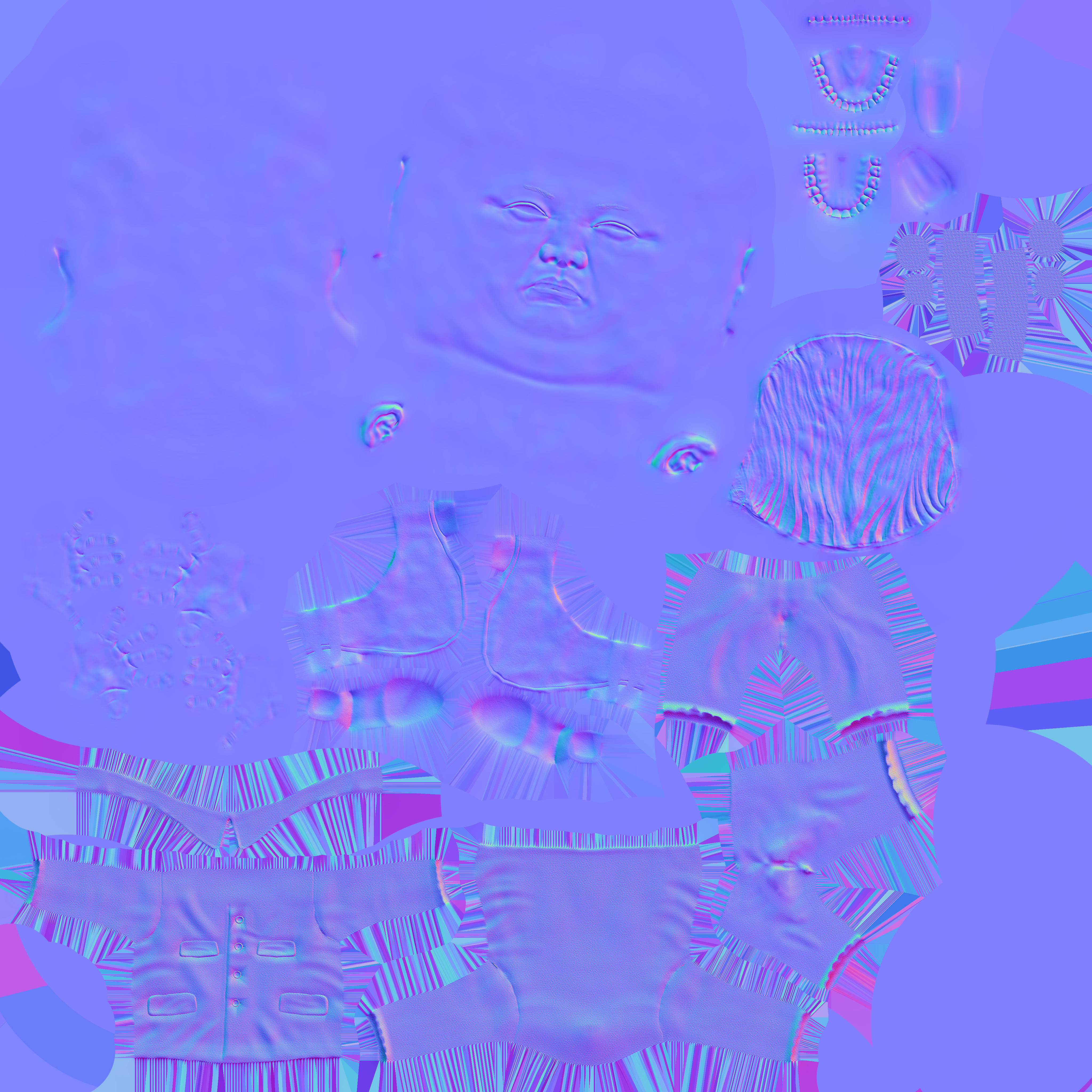 Kim Jong Un caricature low poly animated Low-poly 3D model_18