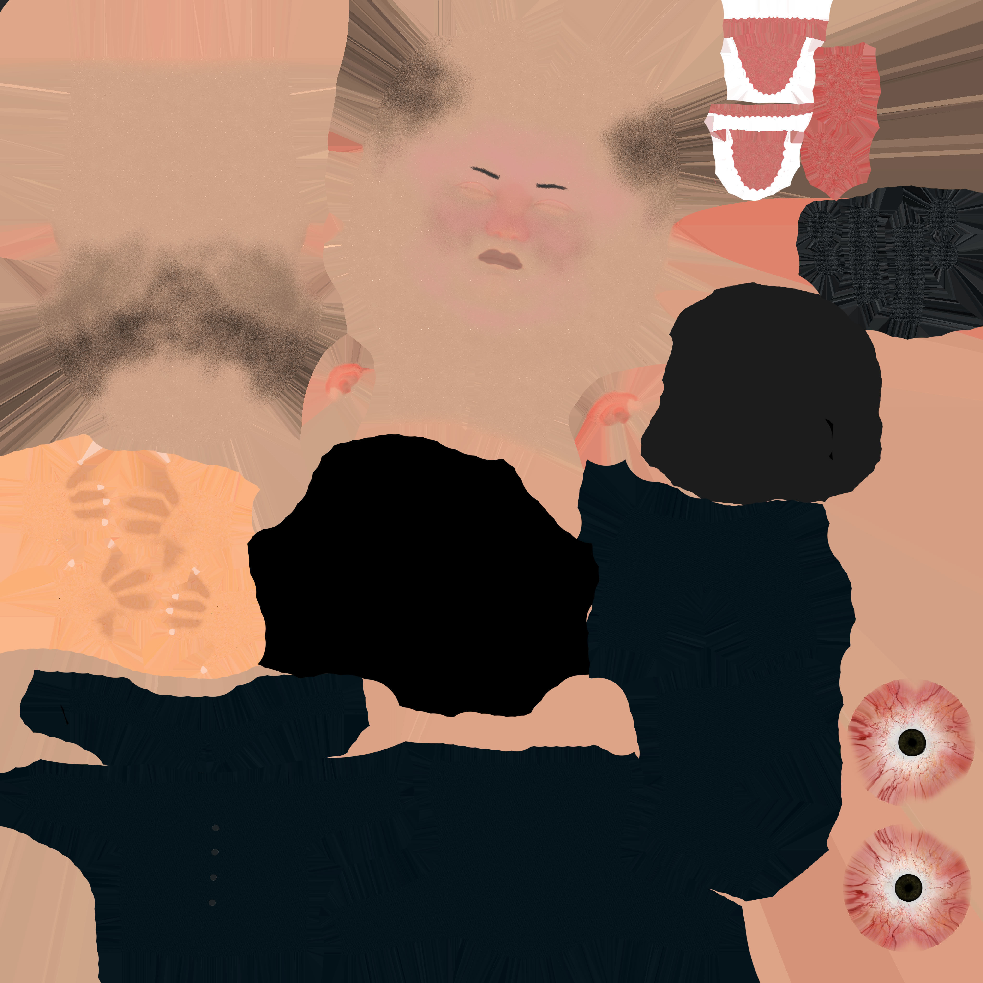 Kim Jong Un caricature low poly animated Low-poly 3D model_19