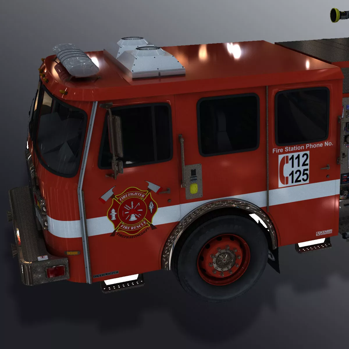 E-One Pumper Fire Engine Emergency Firefighting Truck 3D model