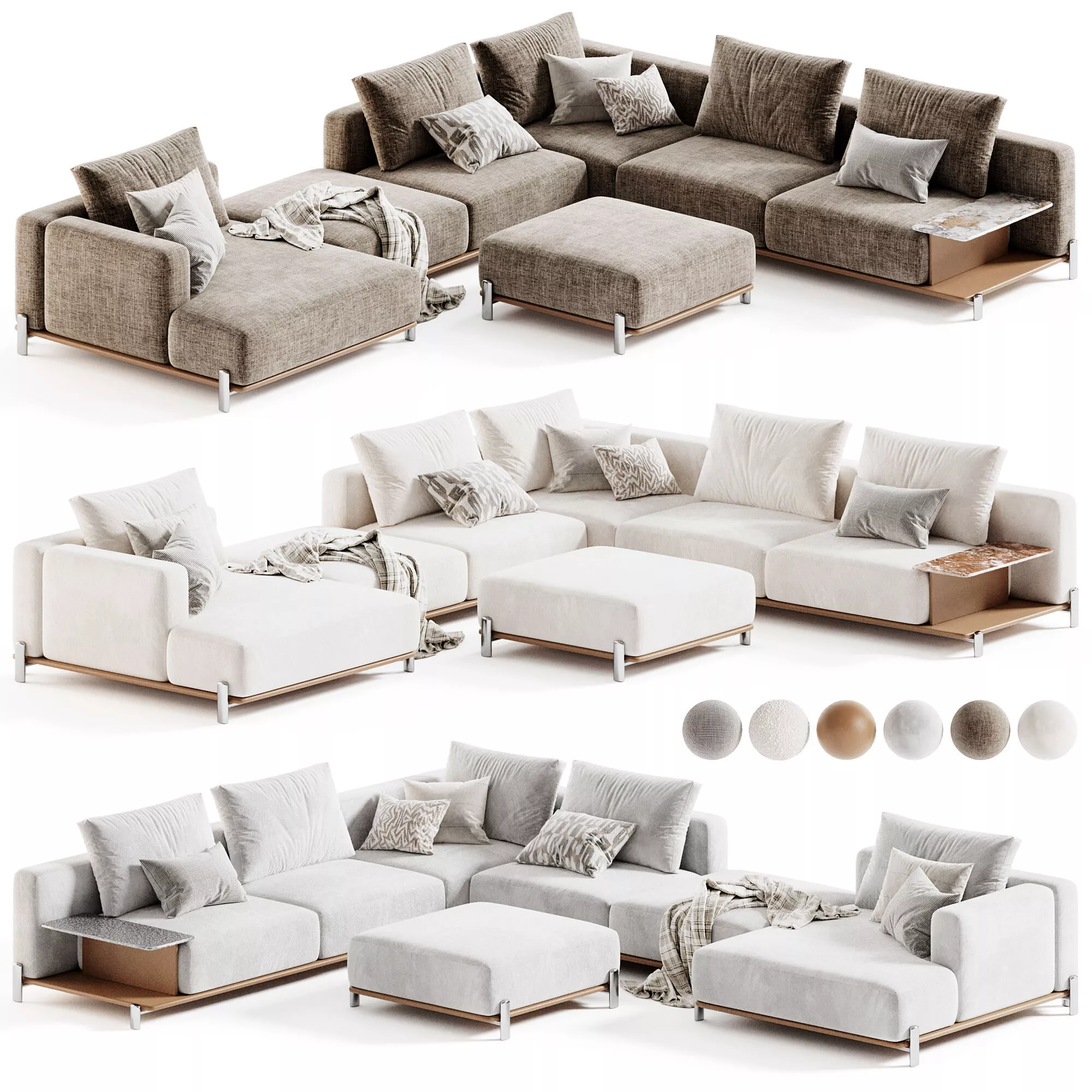 Poliform Brera Corner Modular Sofa 3D model