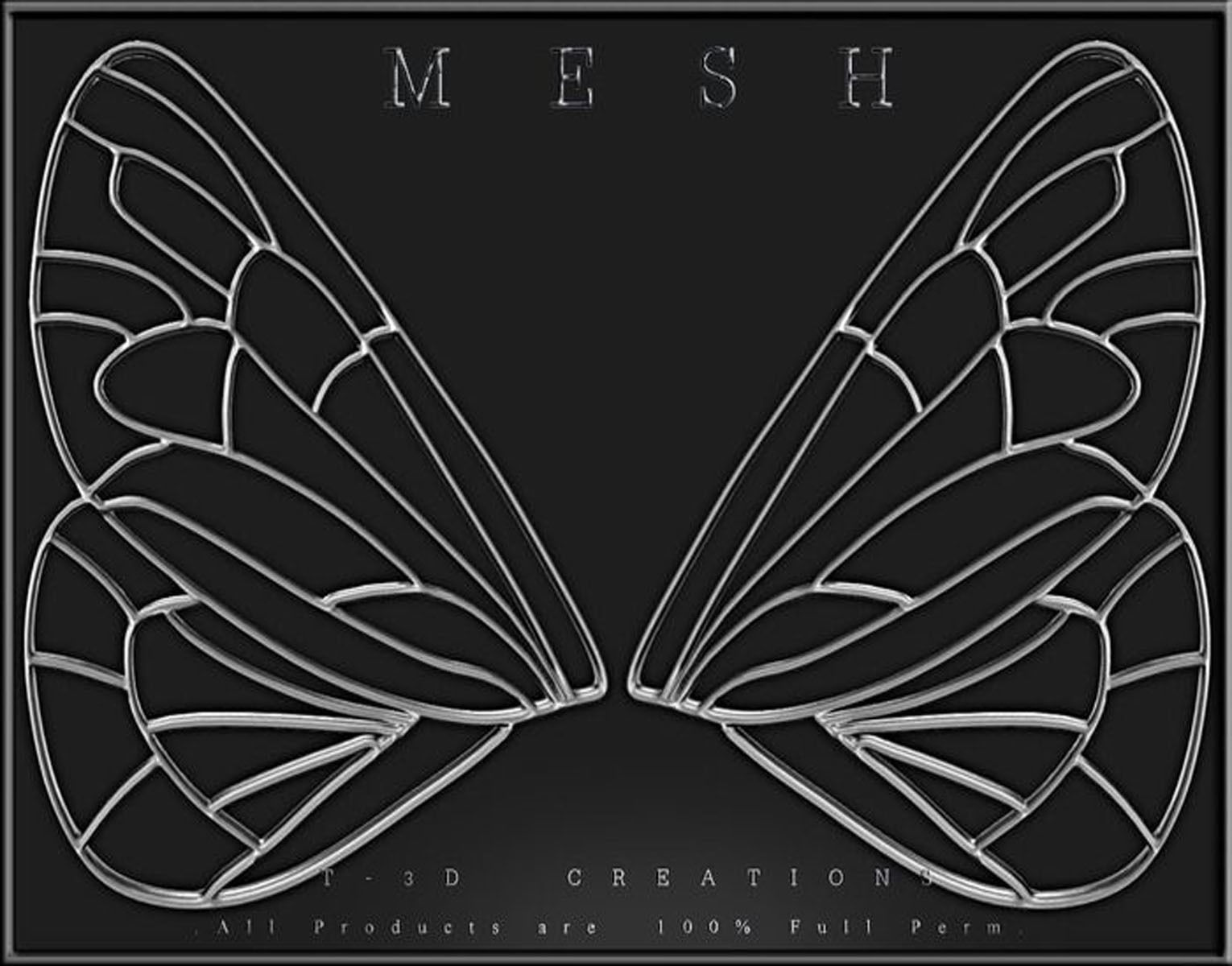 Butterfly wings Low-poly 3D model_1