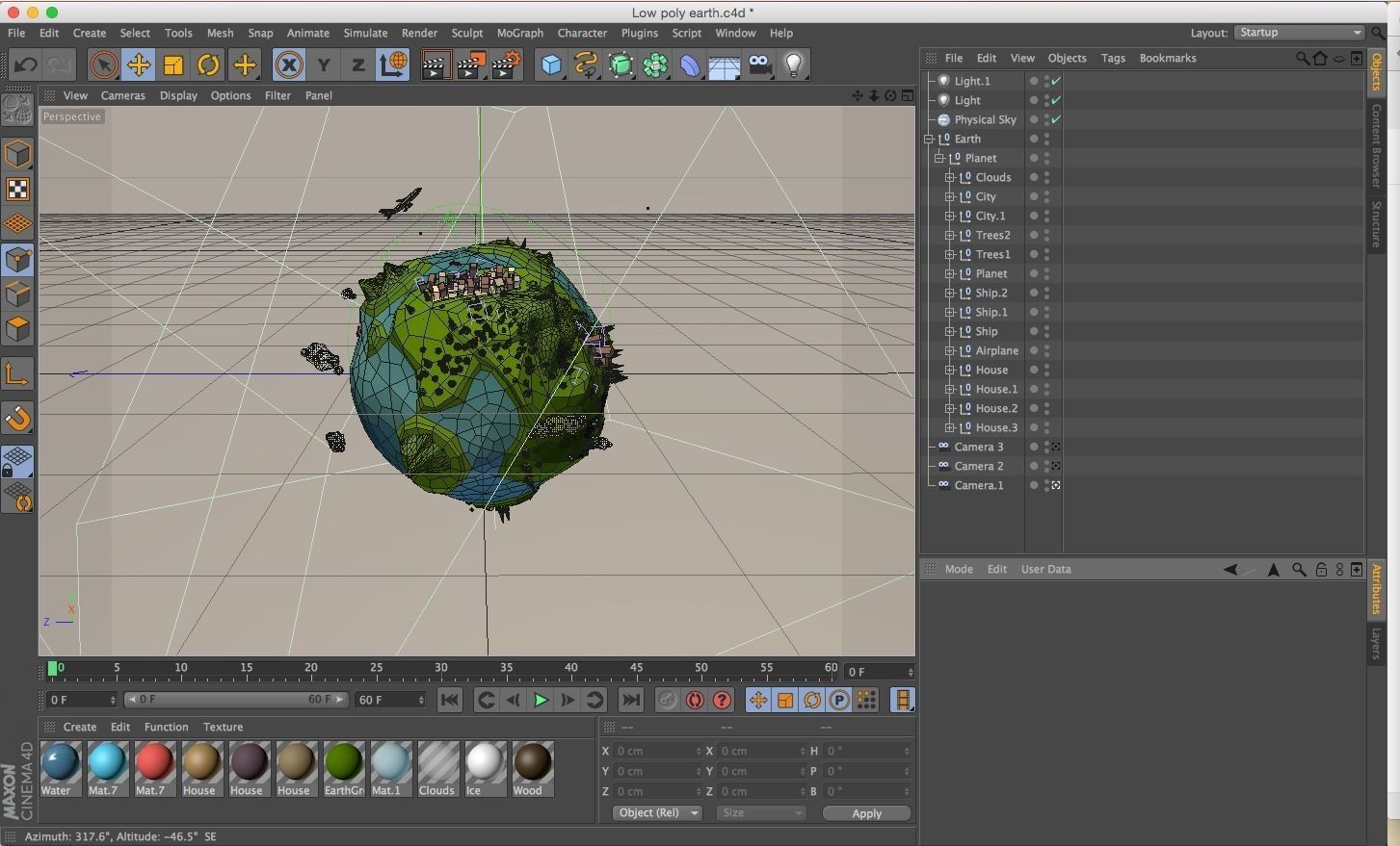 Cartoon Low Poly Earth Planet Low-poly 3D model_7