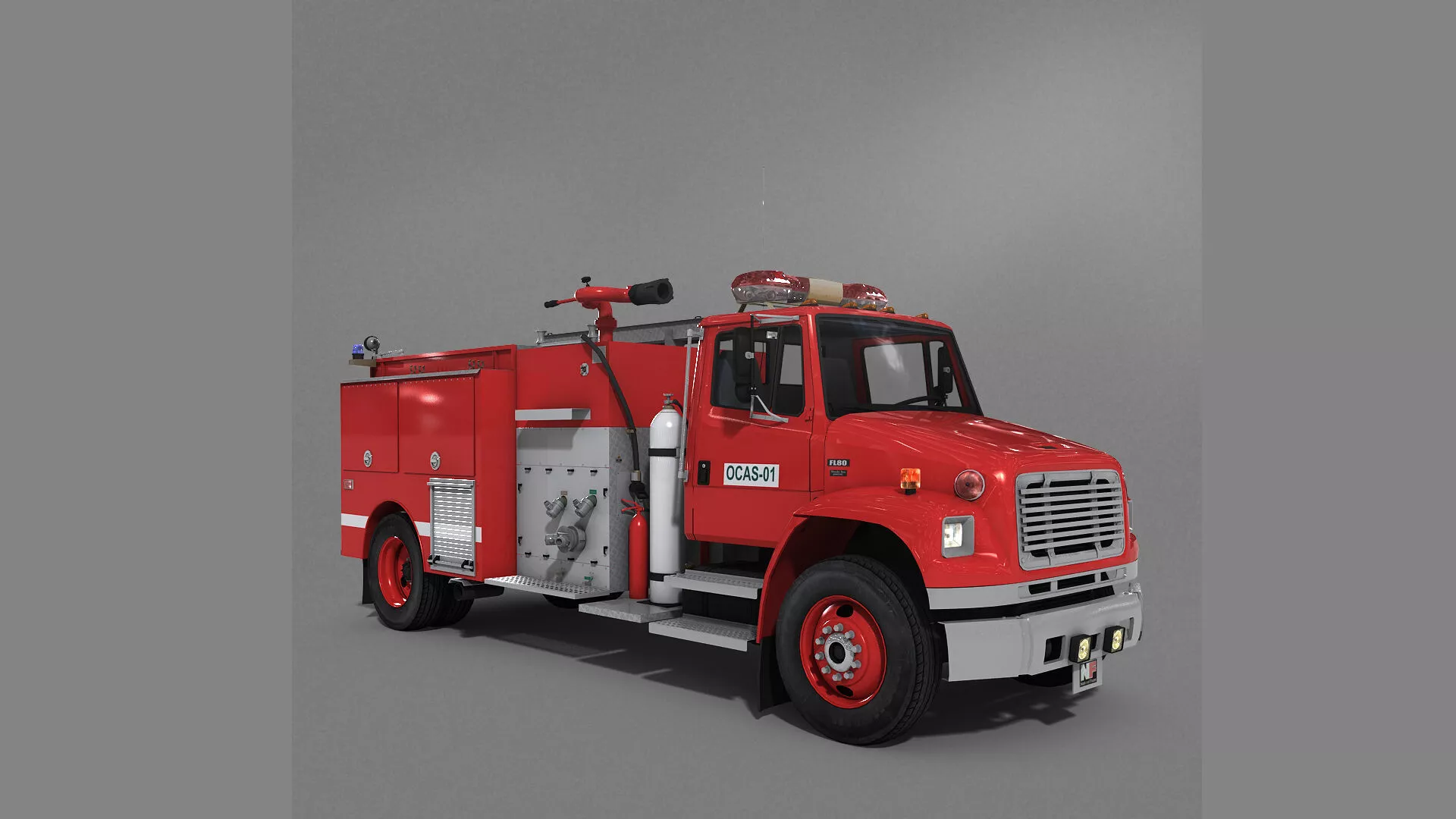 OCAS Rapid Response Fire Engine Lead Firefighting Vehicle 3D model