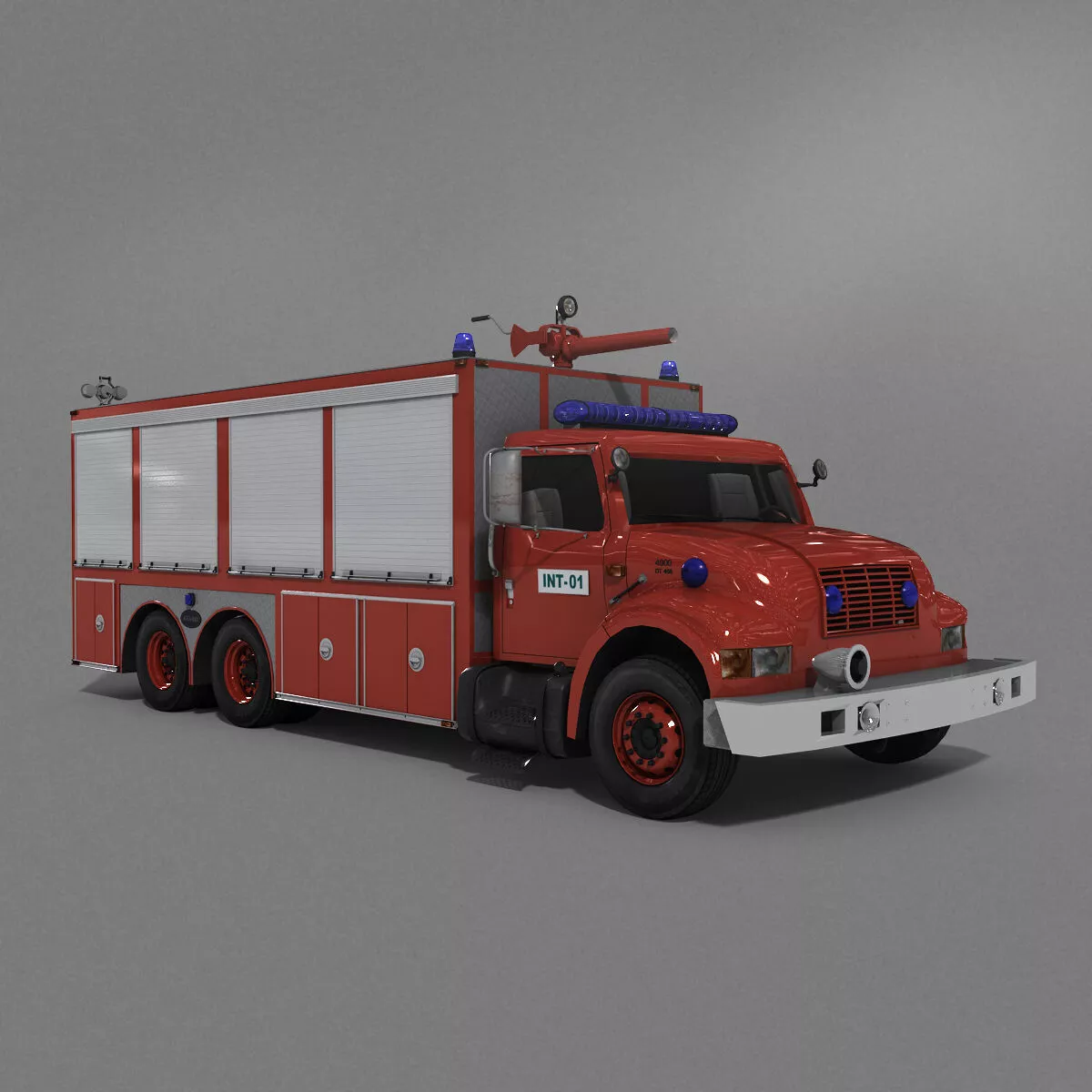 Dry Chemical Fire Engine Powder Fire Suppression Vehicle 3D model
