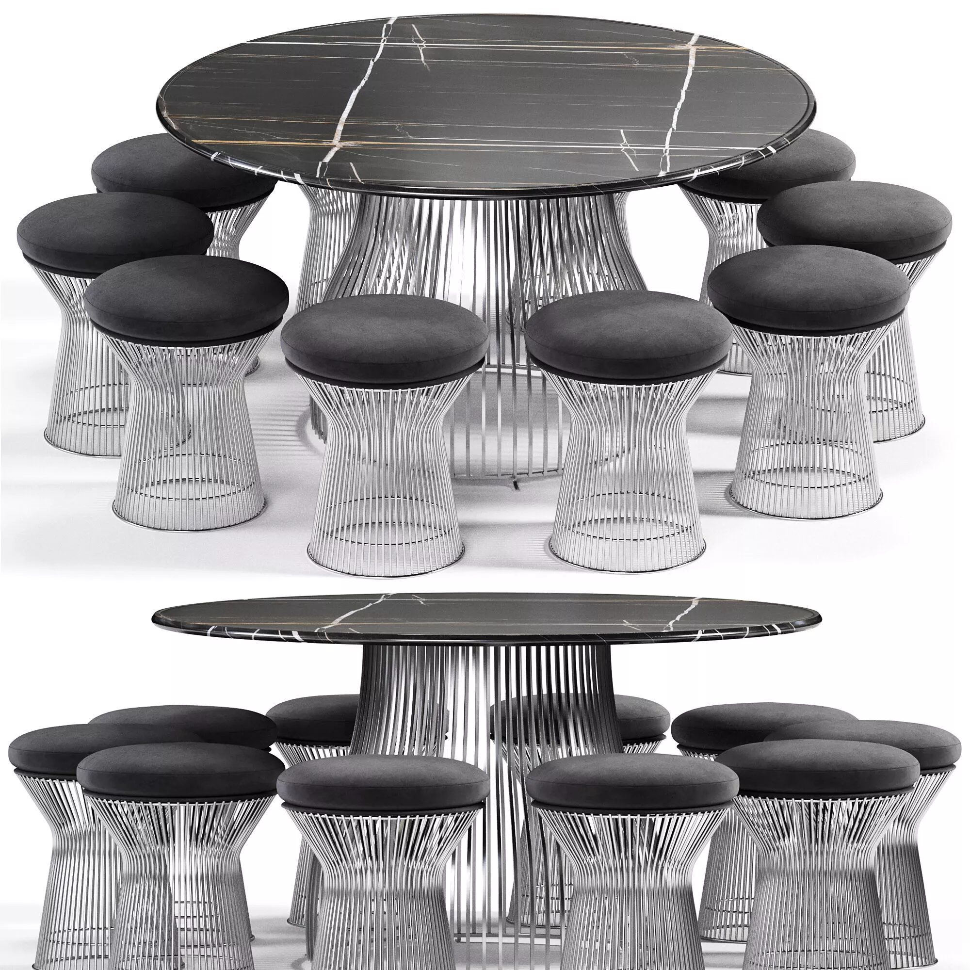 VENEXIA Table and PLATNER Chair 3D model