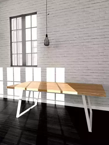 Simple Table Desk 3D model 3D model