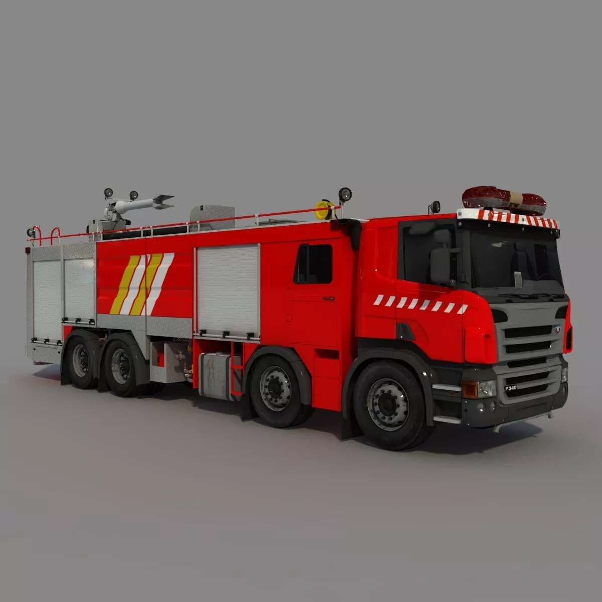 Heavy-Duty Fire Engine Industrial Emergency Response Truck 3D model