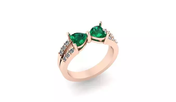 heart emerald bow tie high jewelry ring