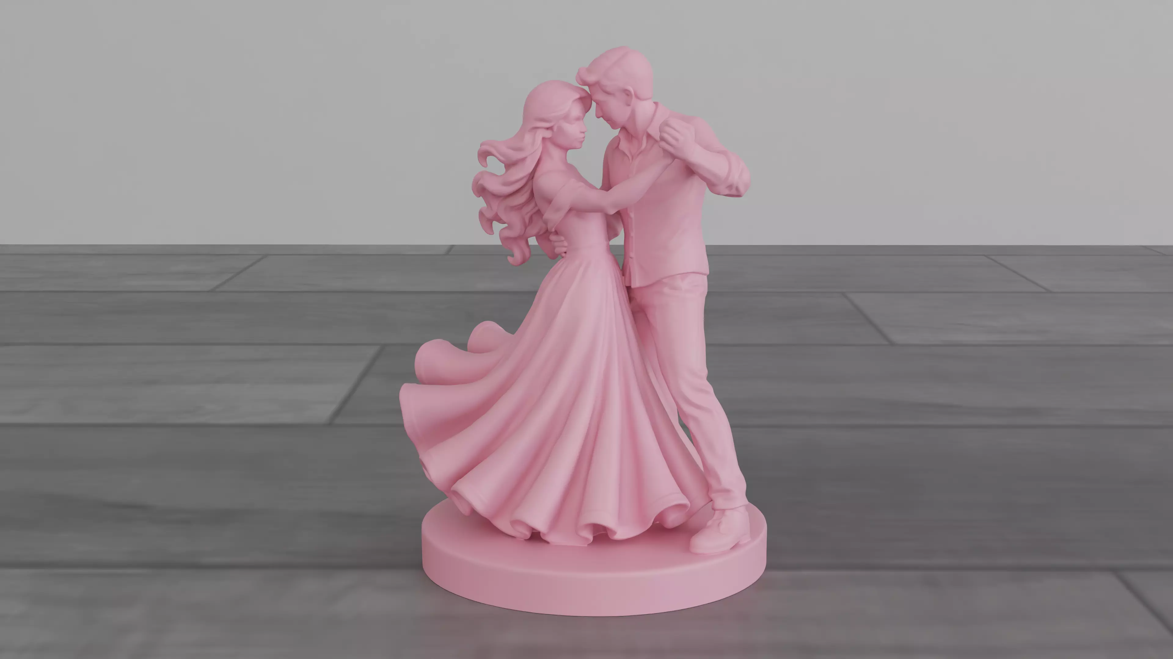 Romantic Dancing Couple Tabletop Decor STL 3D print model