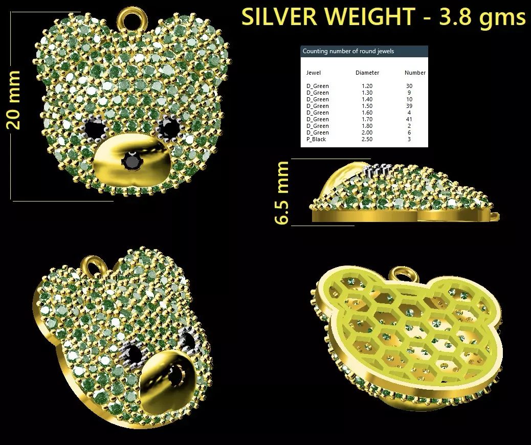 Teddy-Bear pendant 3D print model