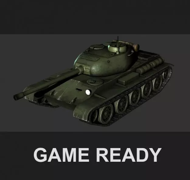 Tank T-44 Low-poly 3D model
