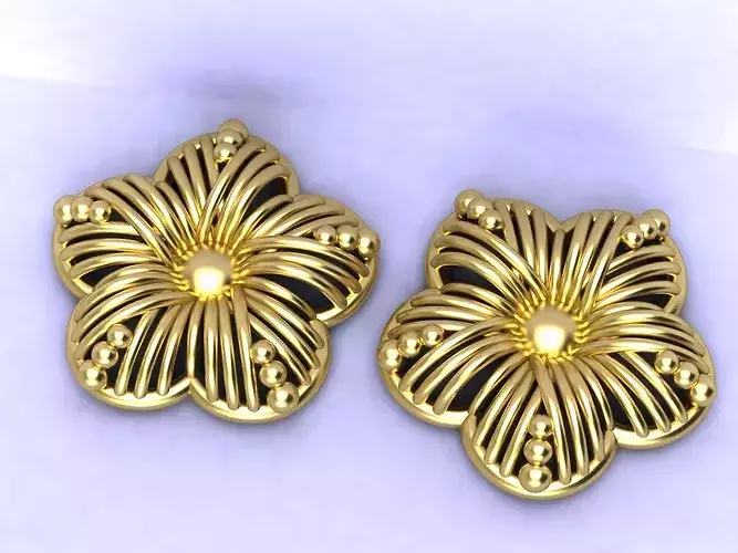 Chunky Stylish Flower hollow bold Stud Earrings 