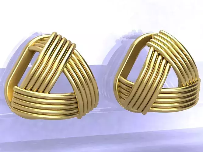 Triangle Hollow Chunky Trendy Stylish Stud Earrings