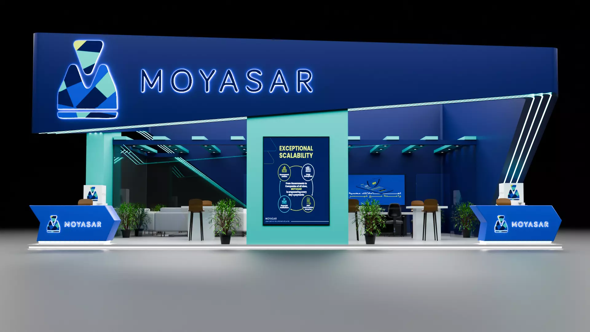 Modern Exhibition Booth Stand 12x12m 3D model