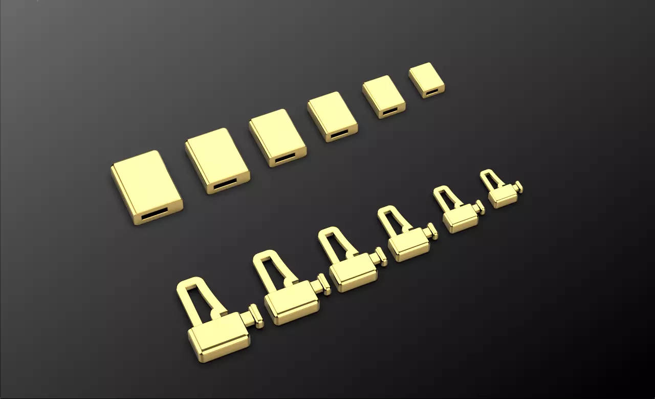 Bracelet clasp lock box set 05 3D print model