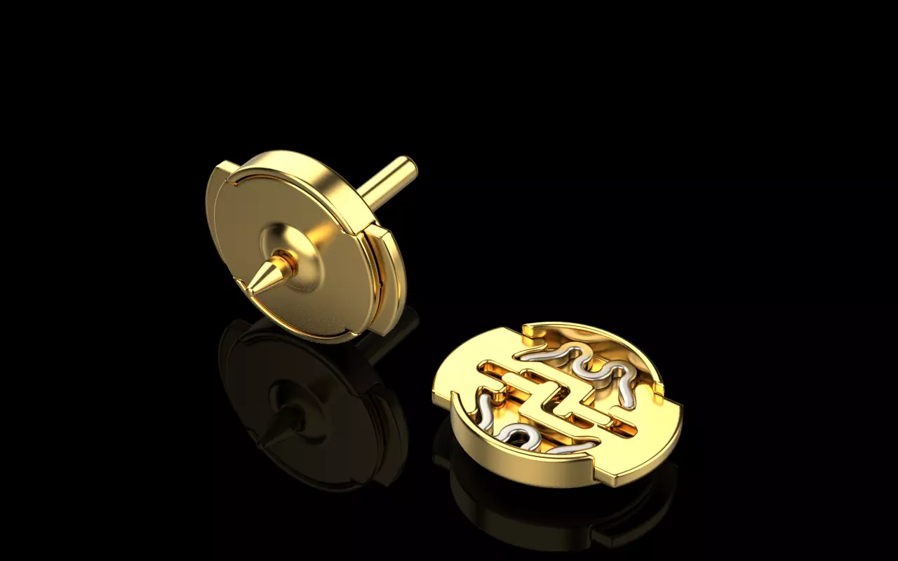 Earrings stud back clasp lock alpa back system 05 3D print model