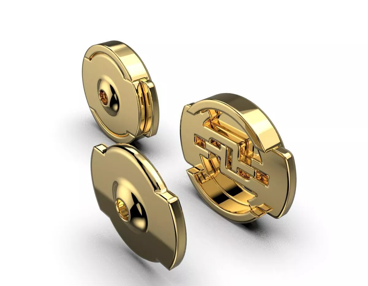 Earrings stud back clasp lock alpa back system 06 3D print model