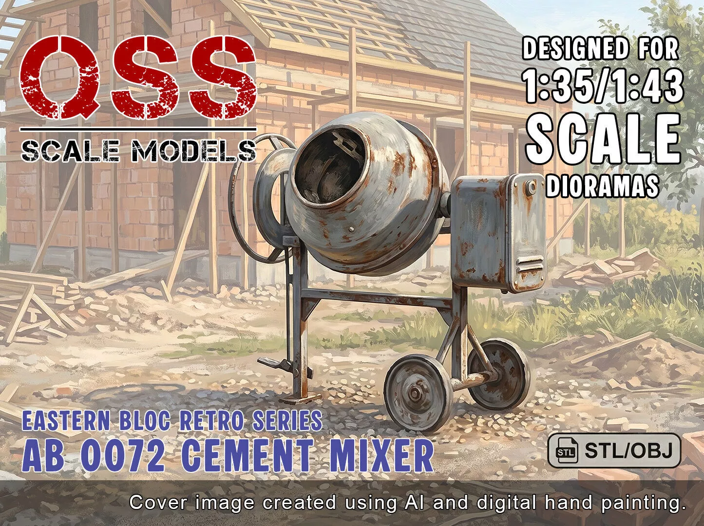 Eastern Bloc Retro AB 0072 Cement Mixer 3D print model