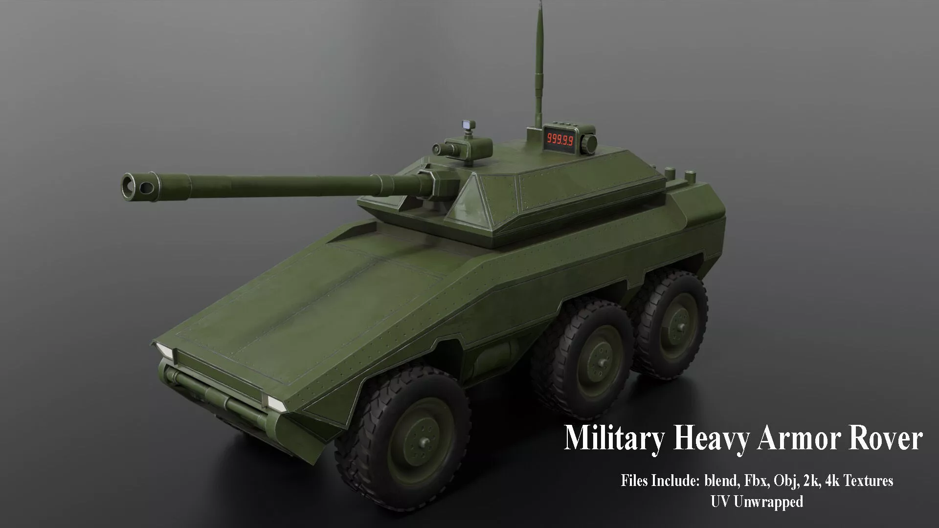 Military Heavy Armor Rover Low-poly 3D model