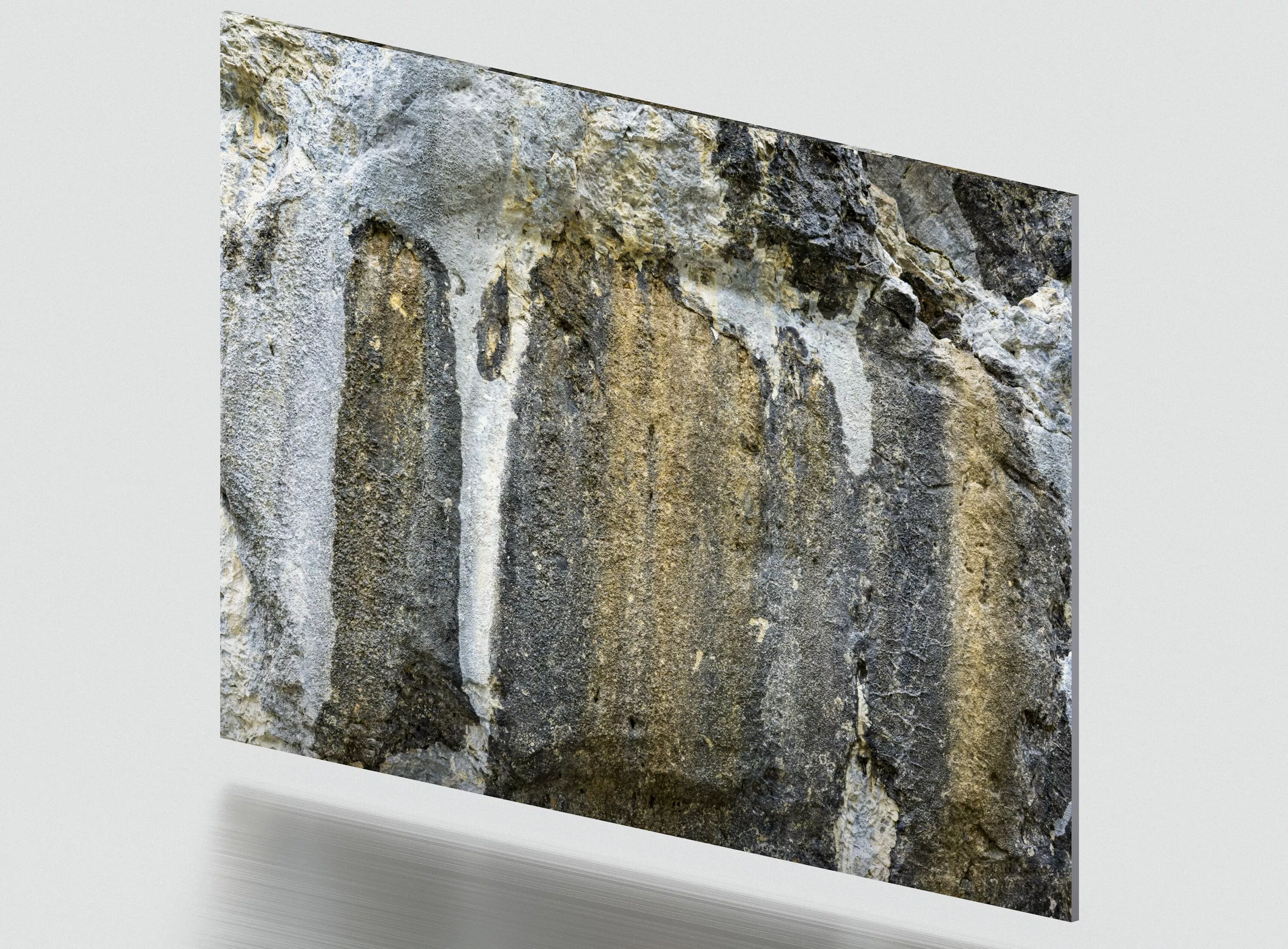 Swiss Alpine Wet Rock Cliff Wall 2x2m Low-poly 3D model