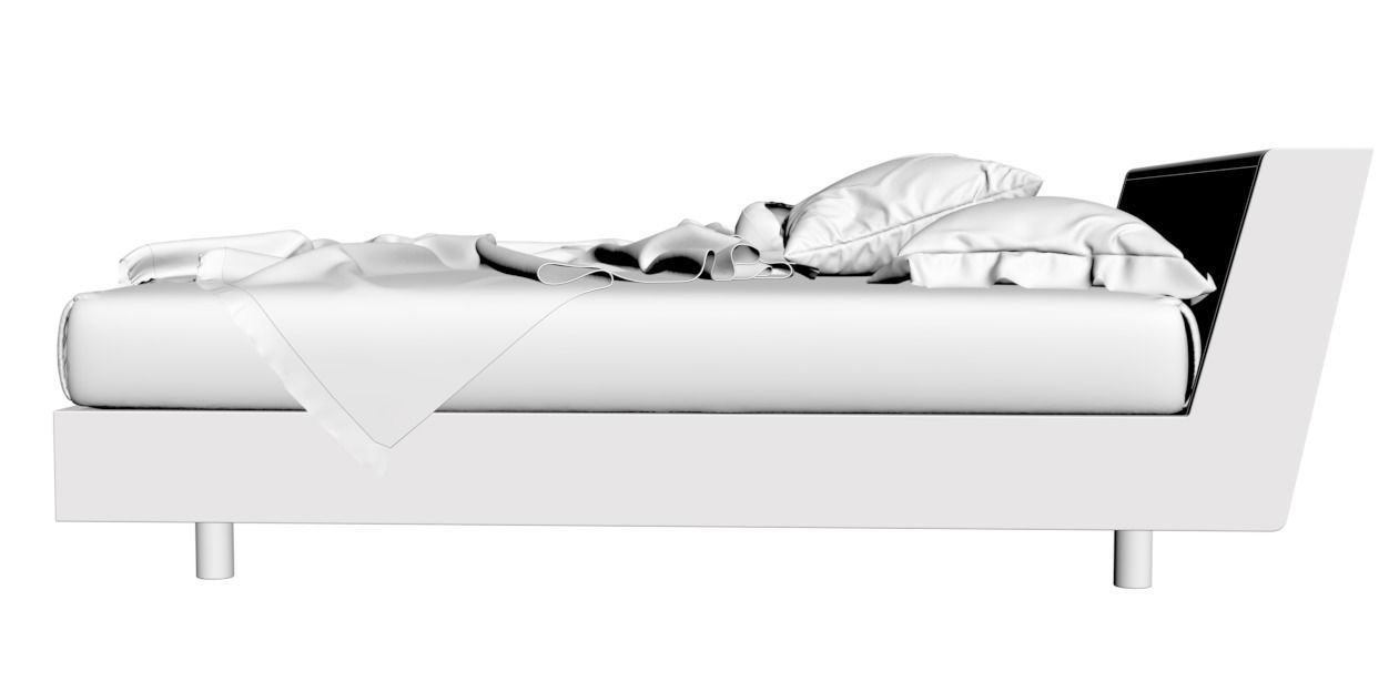 Brown bed linen 3D model_3