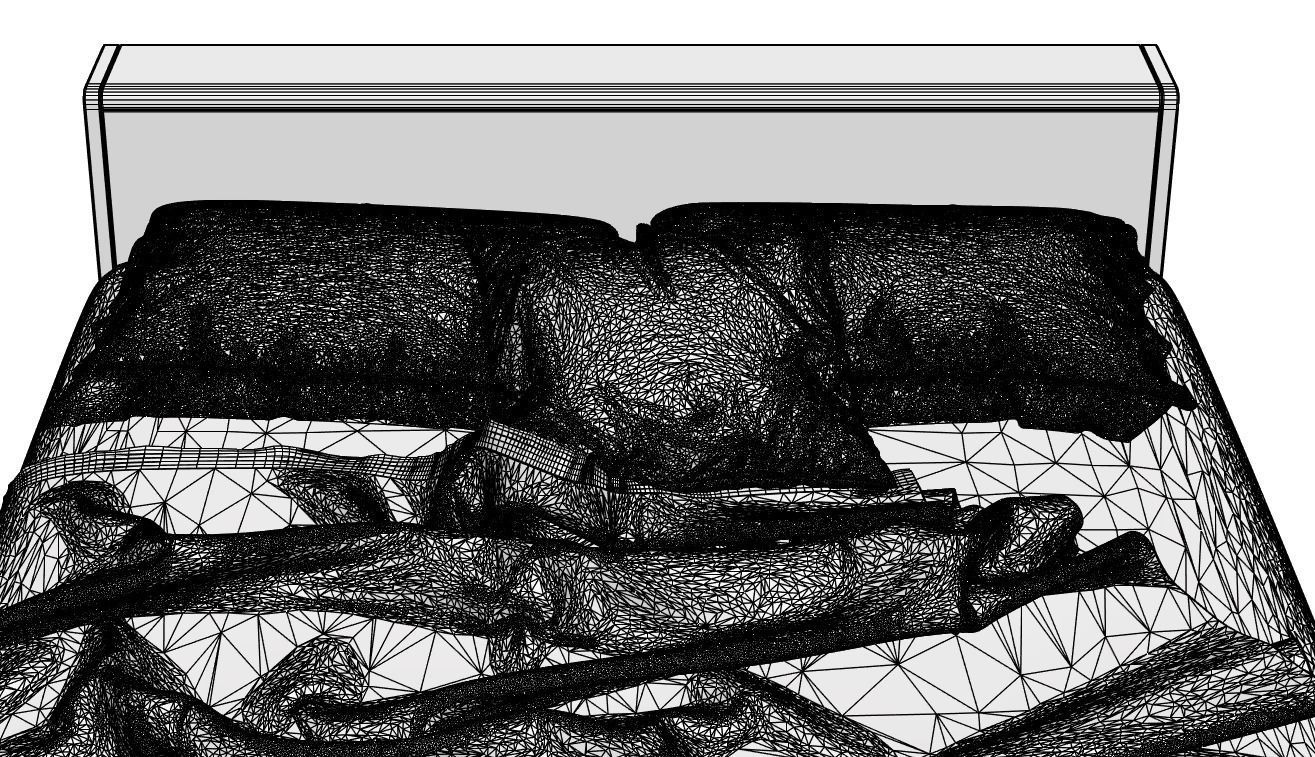 Brown bed linen 3D model_4