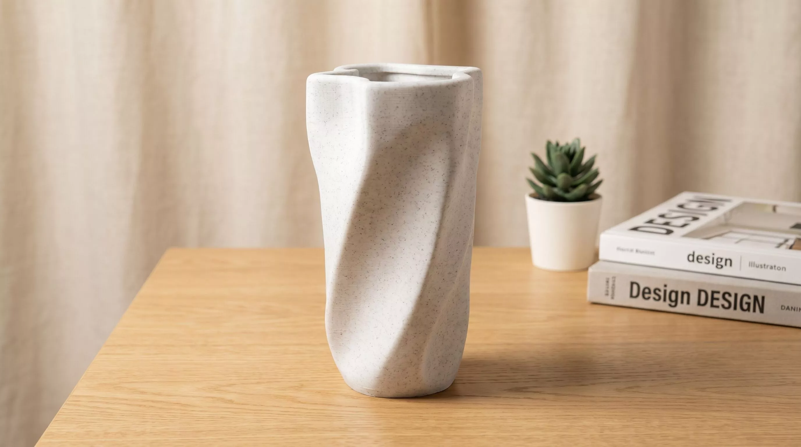 Vortex Forge Vase Twisted Sculptural 3D Printable 3D print model
