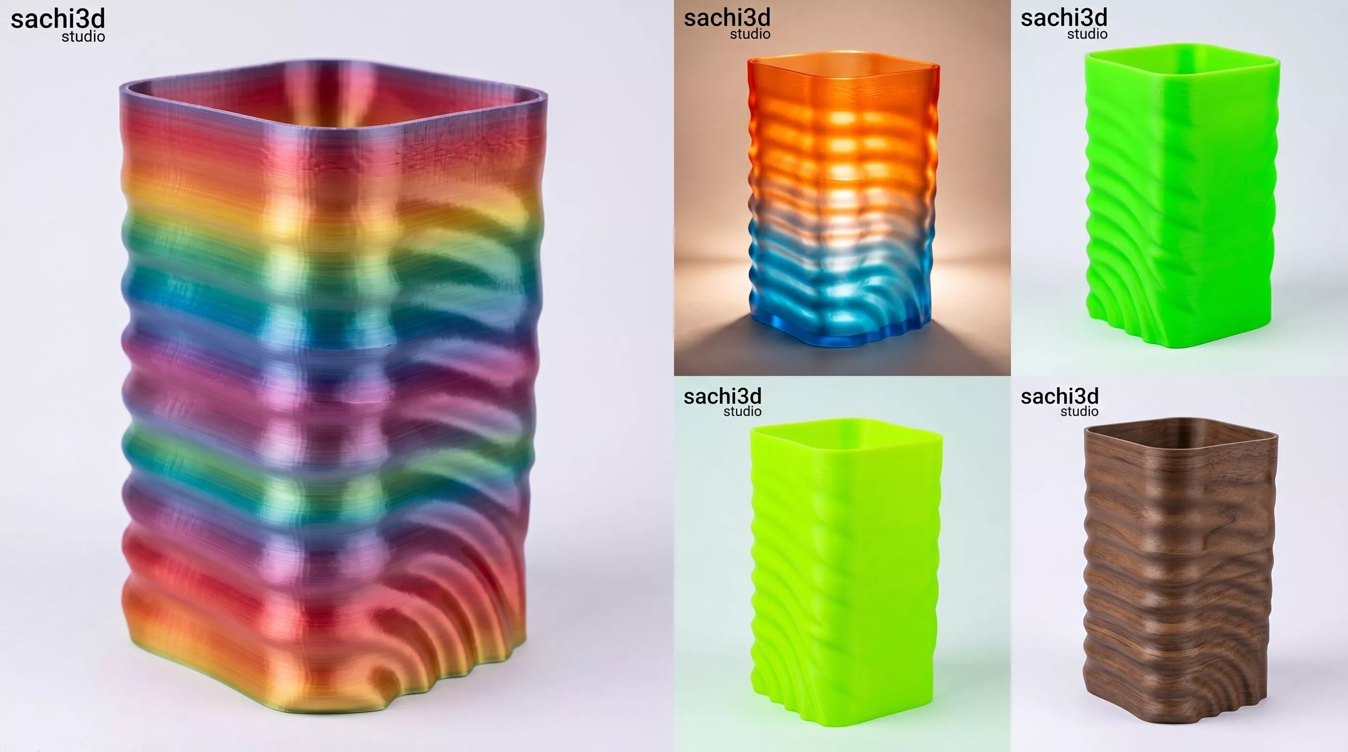 Ripple Sculptural Vase modern parametric 3D Printable 3D print model