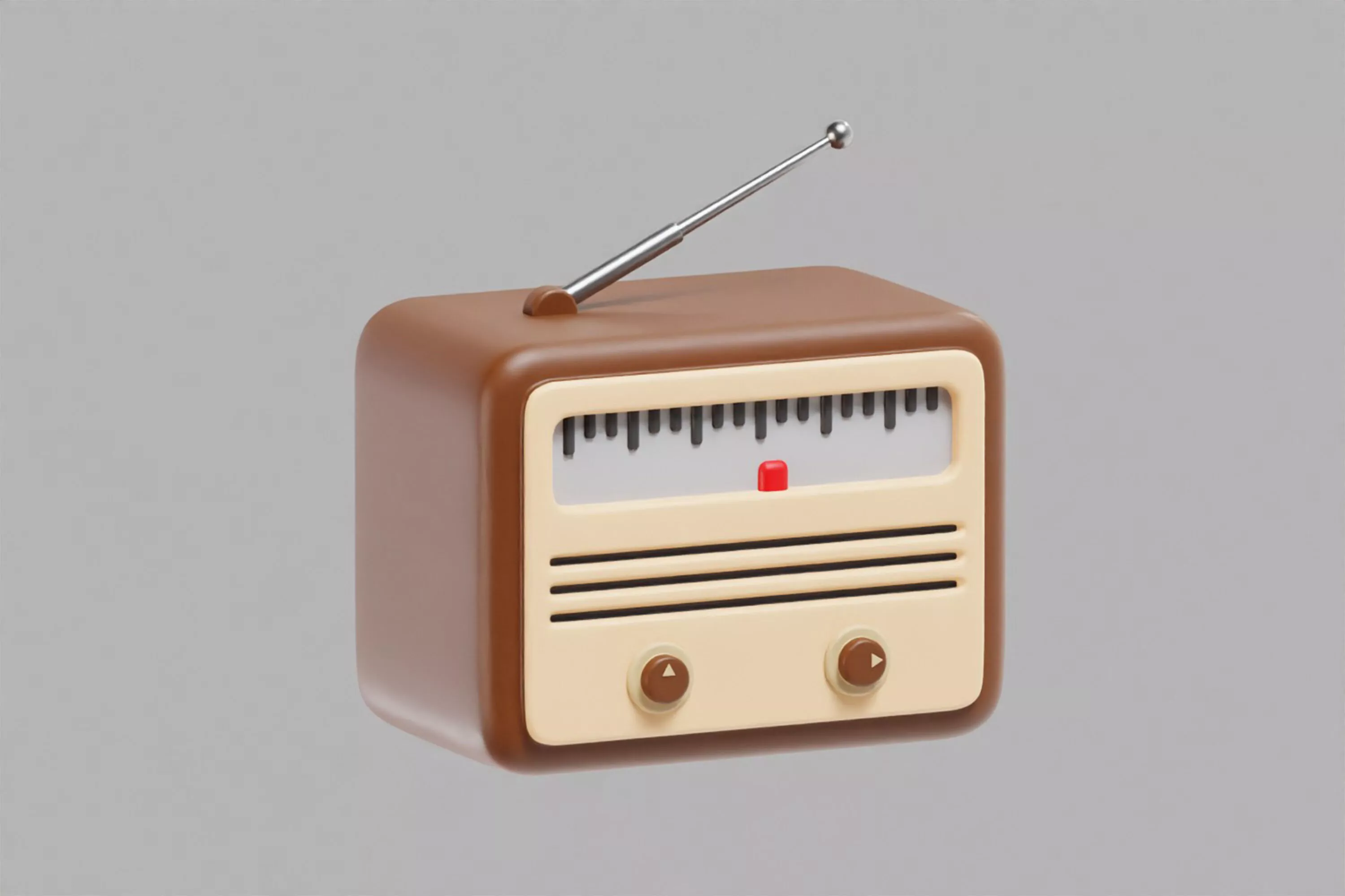 Vintage radio Low-poly 3D model