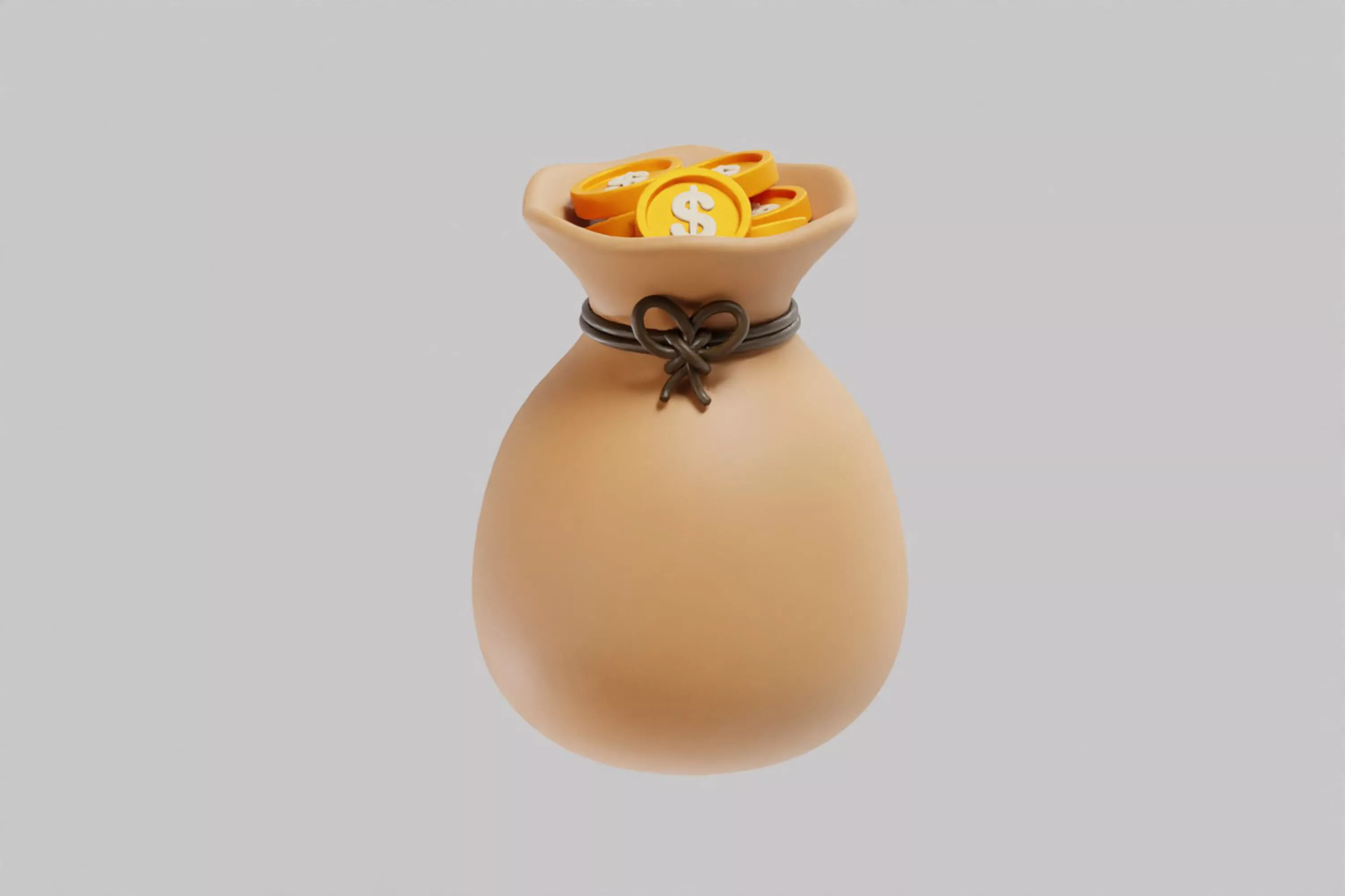 Money Bag Low-poly 3D model