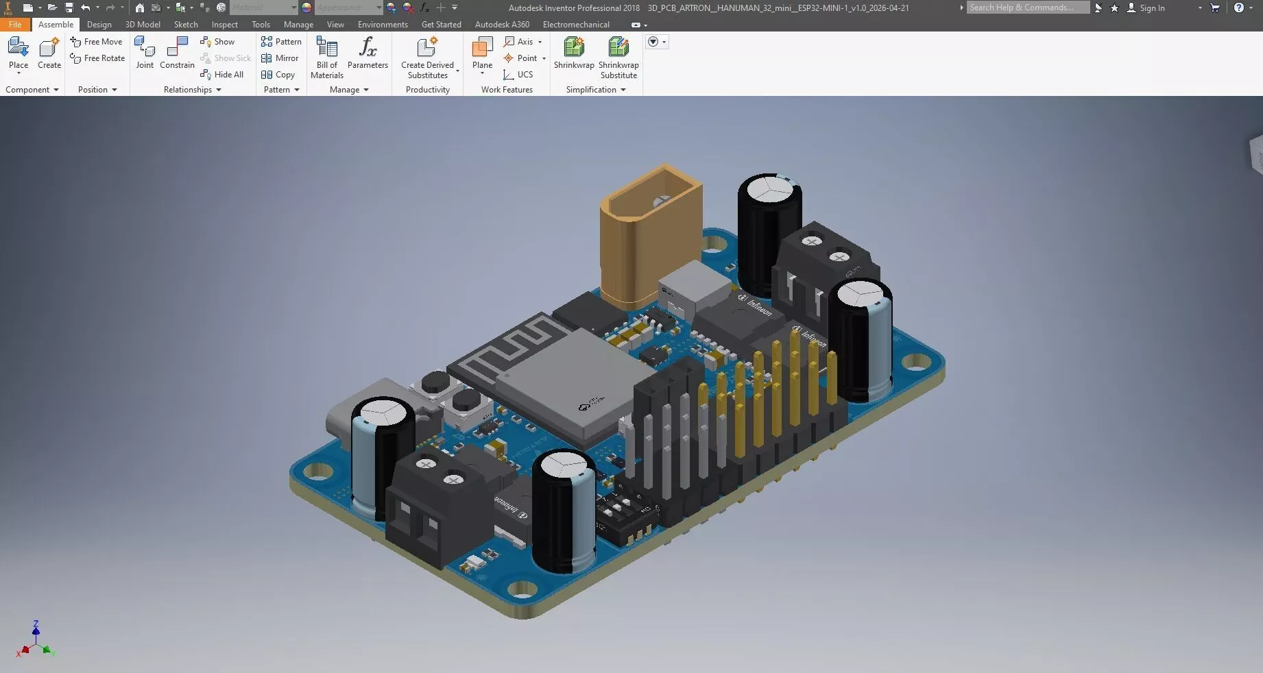 Mini ESP32 WiFi Bluetooth Module for IoT Smart Home 3D model