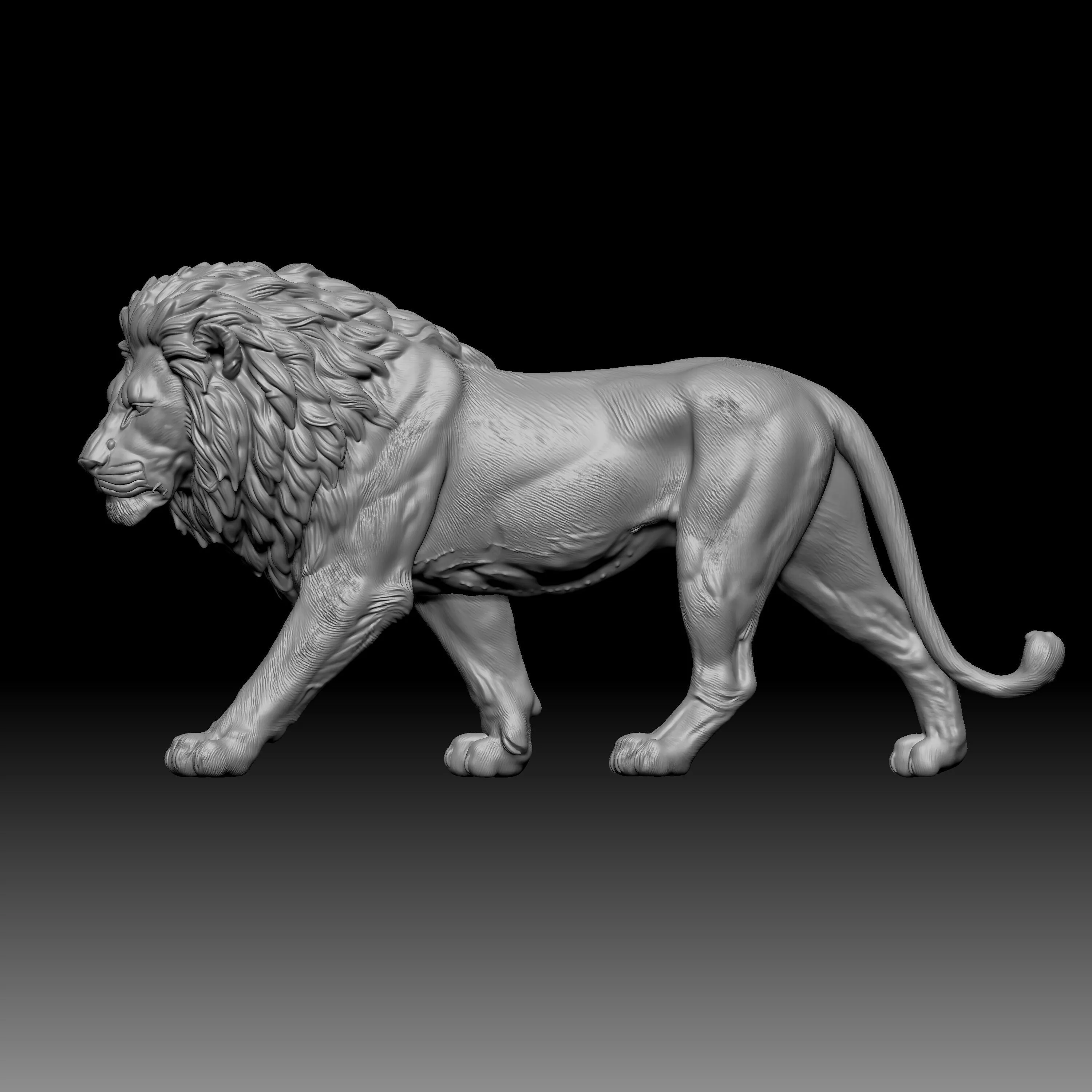 3D model of a lion designed 3D print model