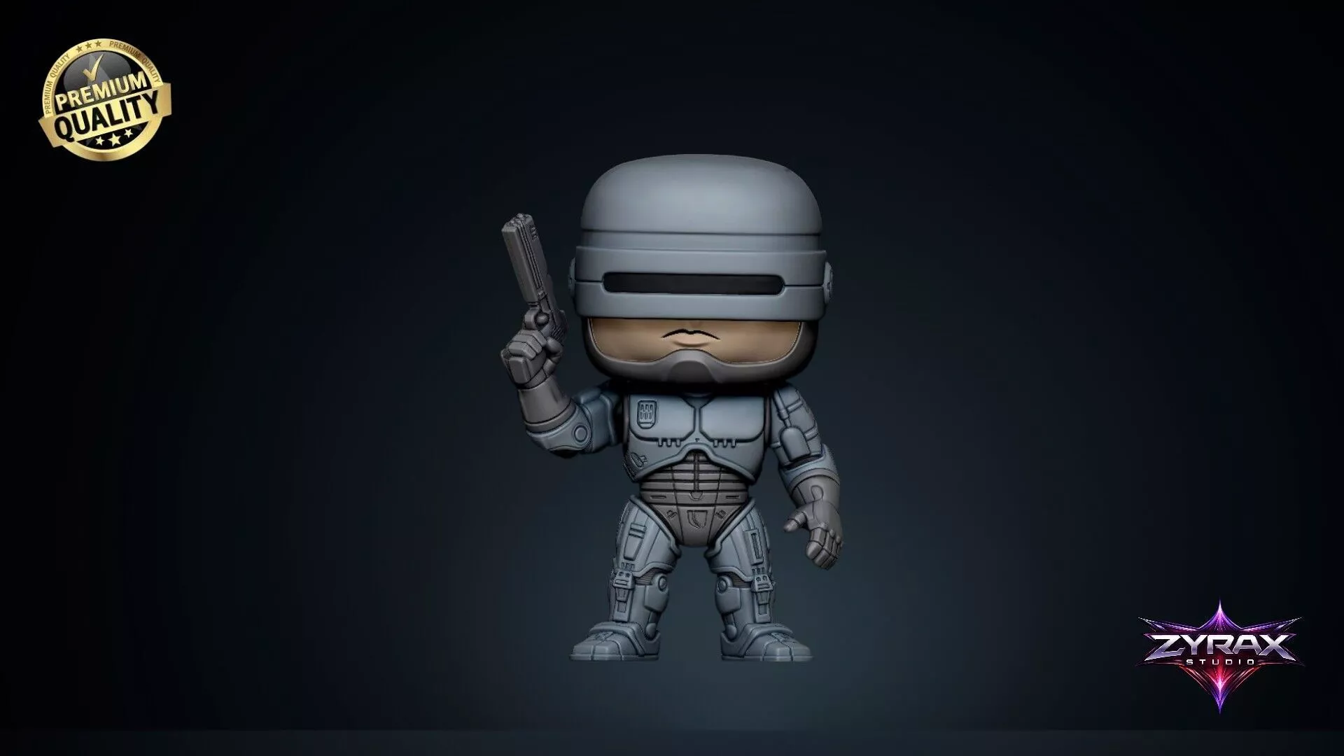 RoboCop STL Funko Style Cyborg Figure 3D Printable Model 3D print model