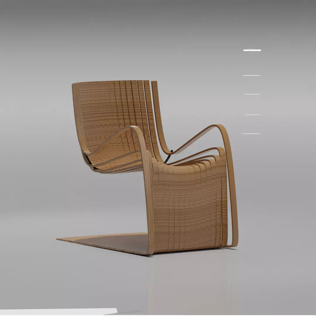 Modern Parametric Bentwood Cantilever Chair Free 3D model