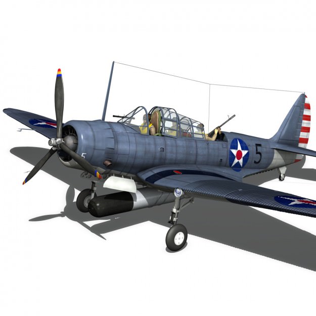 Douglas TDB-1 Devastator 3D model_1