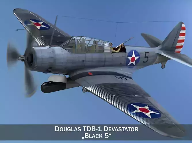 Douglas TDB-1 Devastator 3D model Douglas TDB-1 Devastator 3D model