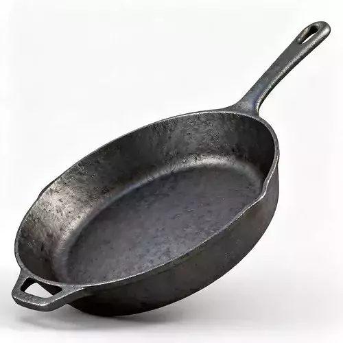 Classic Cast Iron Frying Pan 3D Model Low-poly 3D model