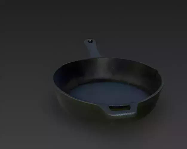 Classic Cast Iron Frying Pan 3D Model Low-poly 3D model 3
