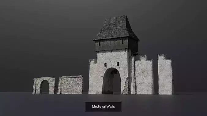 Medieval Buildings game-ready 3D Model Pack 6