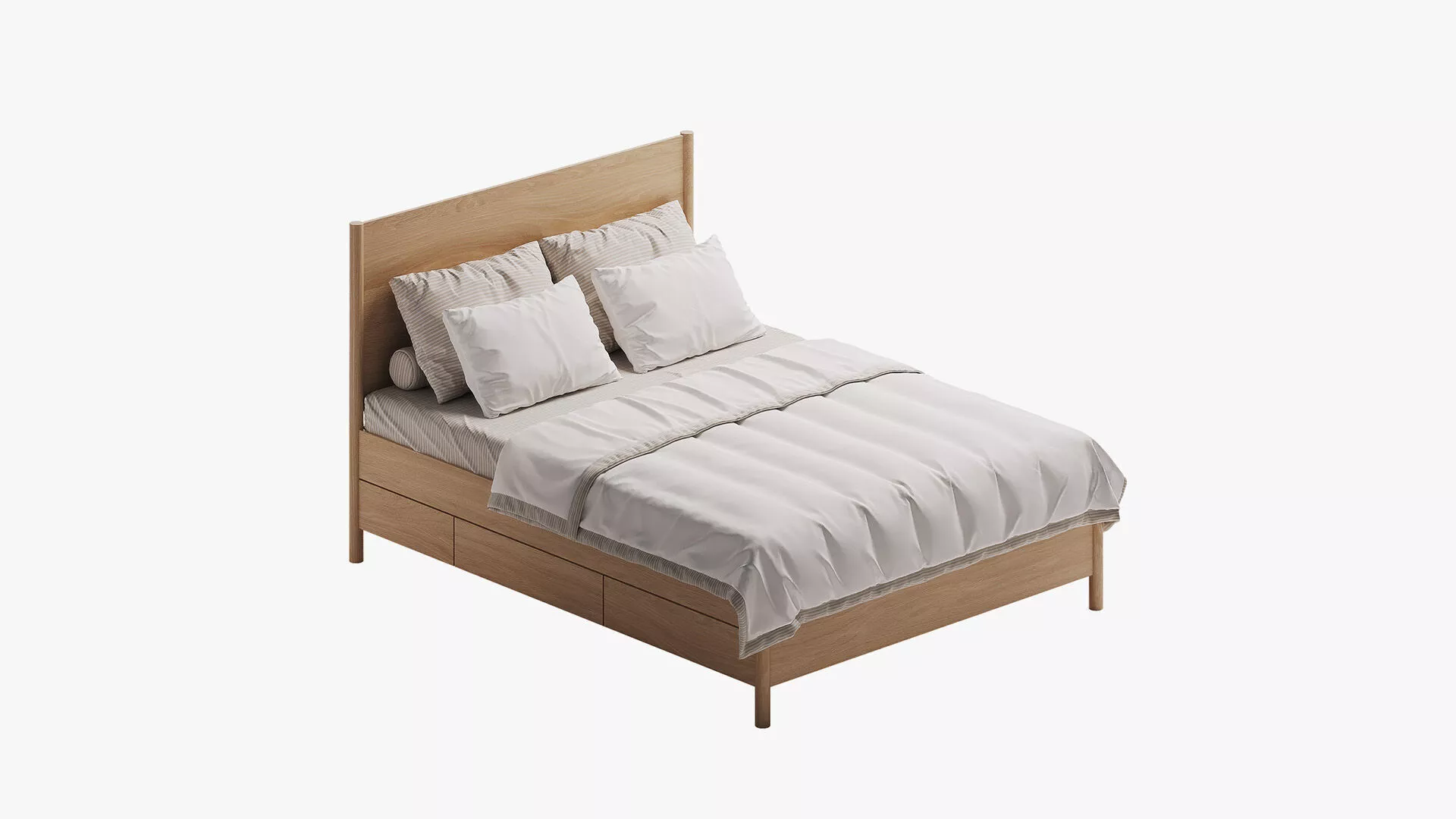 Bed with storage system 3D model