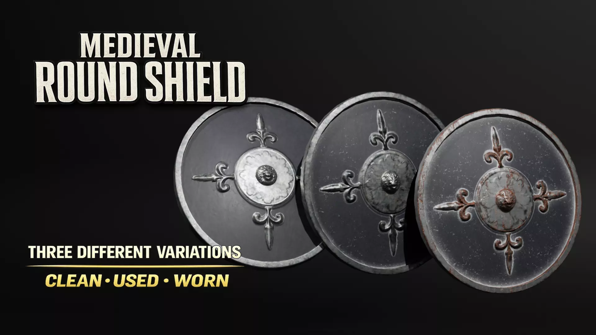 Medieval Round Battle Shield 3D model