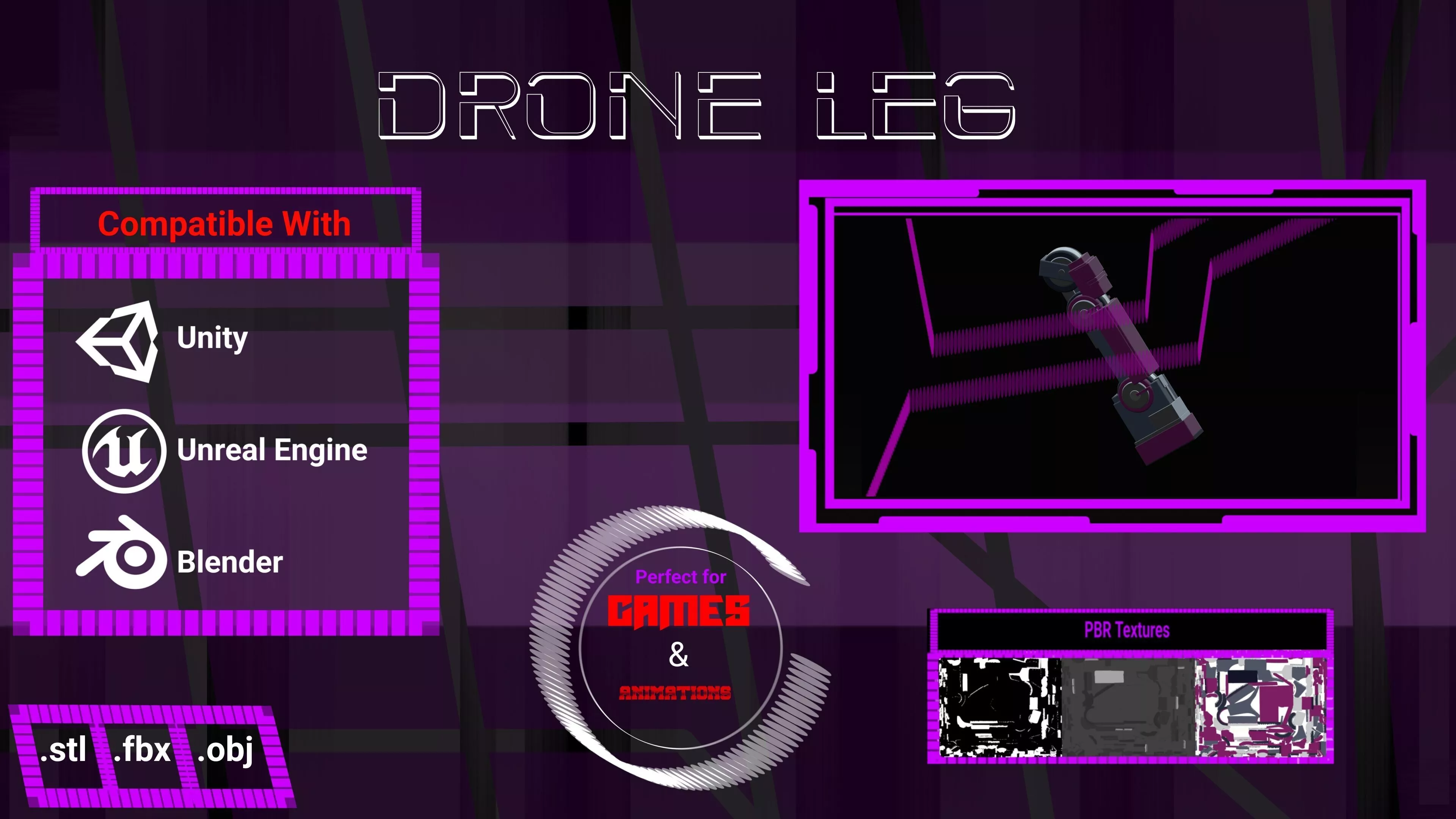 Drone Leg Free 3D model