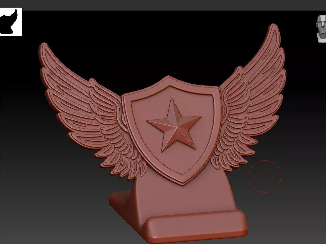 Superhero Winged Shield Phone Stand 3D print model