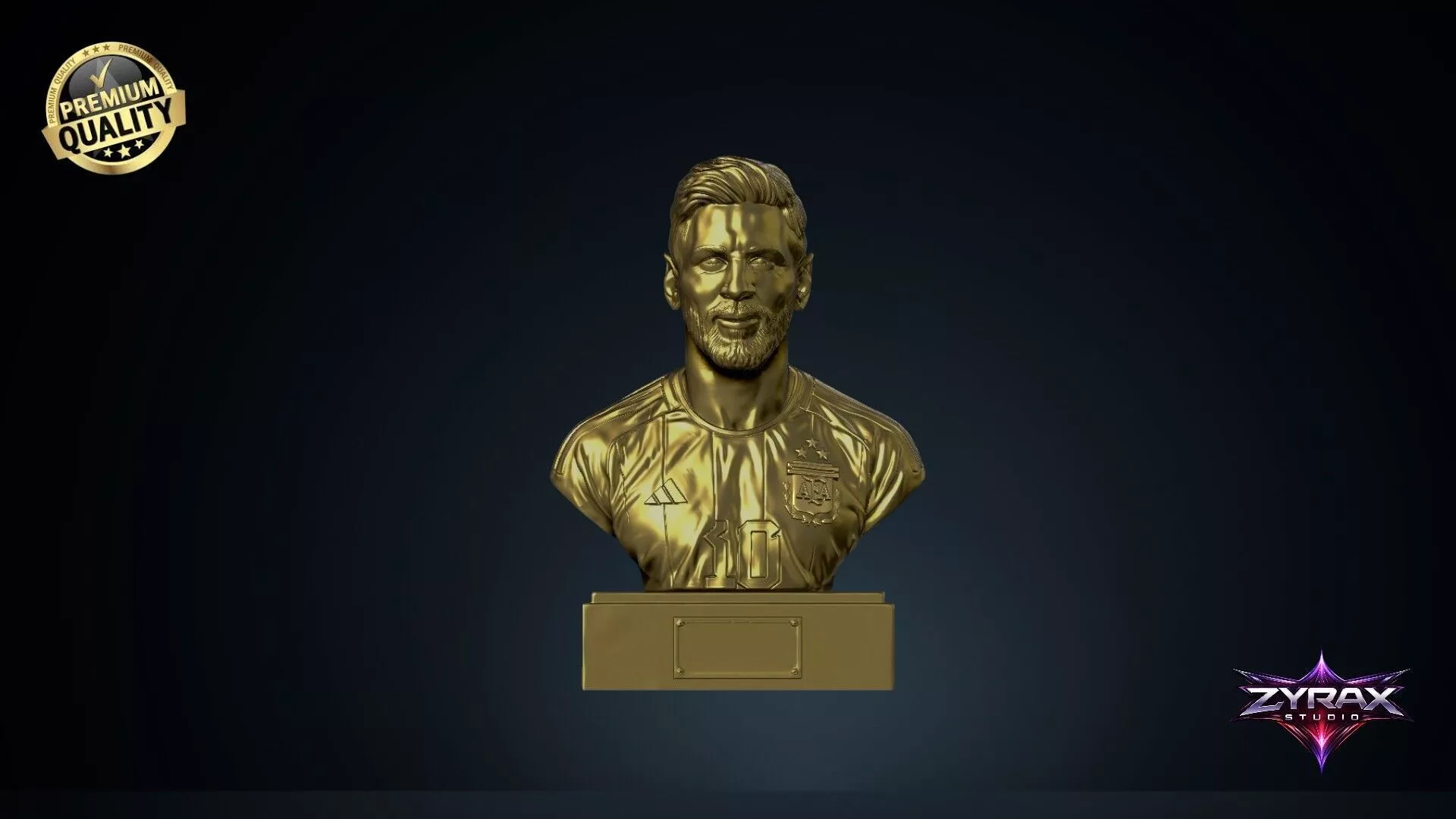 Lionel Messi Bust STL Football Legend 3D Print Sculpture Model 3D print model