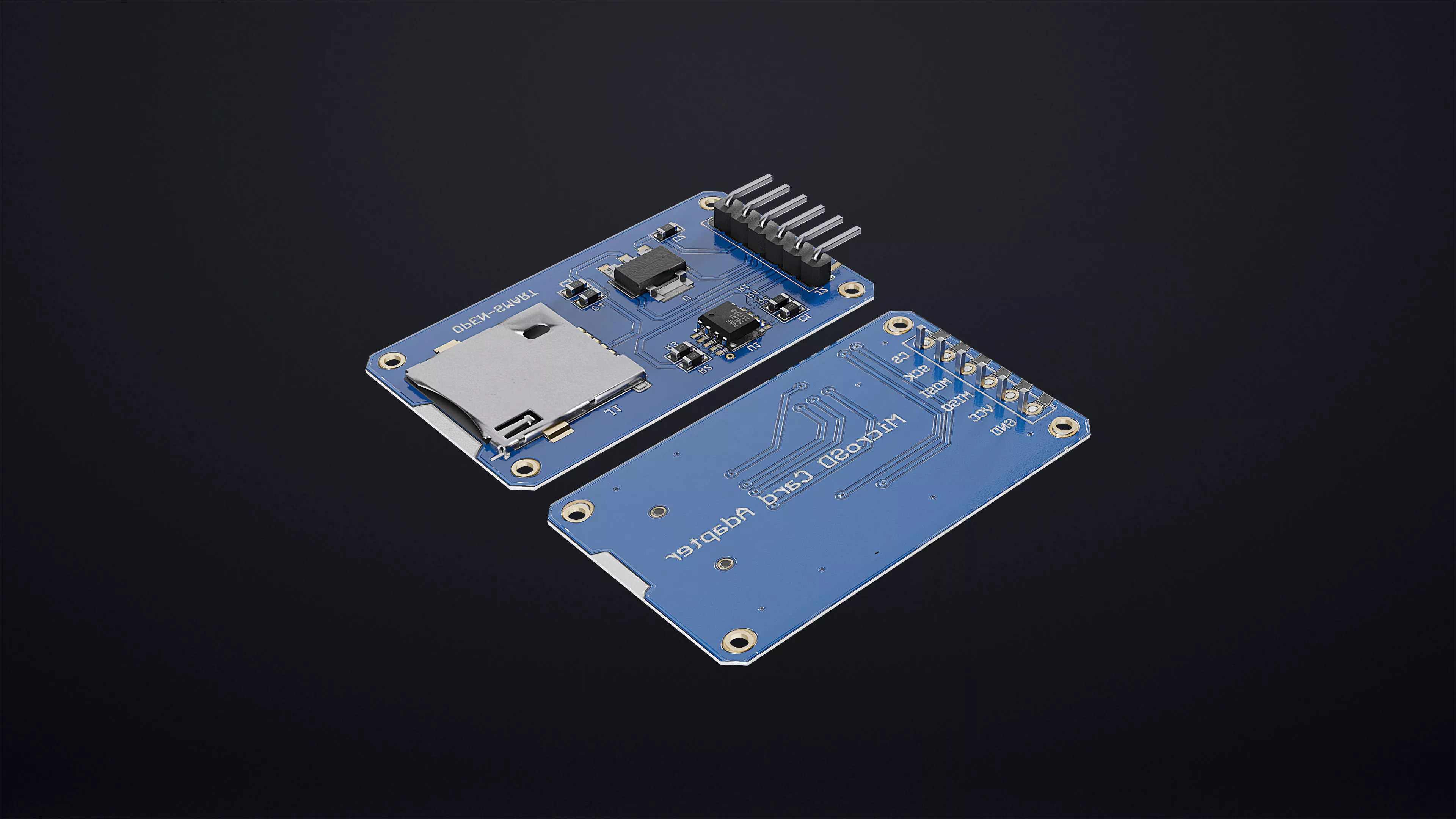 Micro SD Card Module SPI Interface Arduino Compatible 3D model