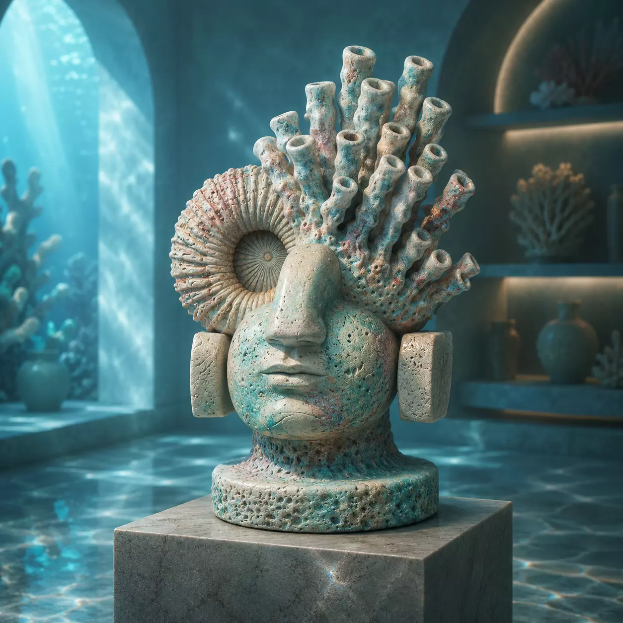 Ocean Spirit Abstract Sculpture STL 3D print model