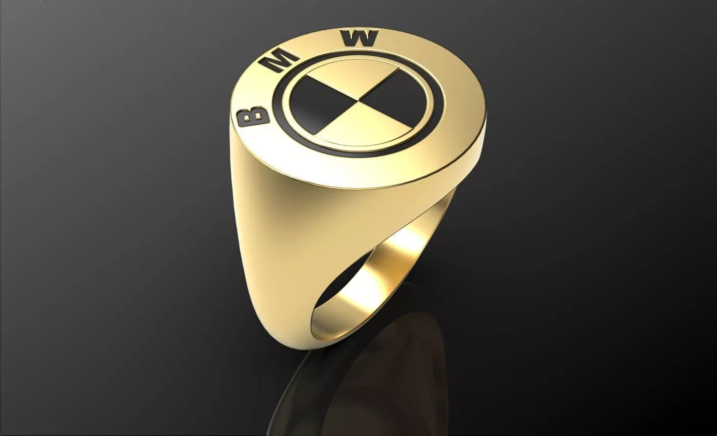 BMW logo signet ring 3D print model