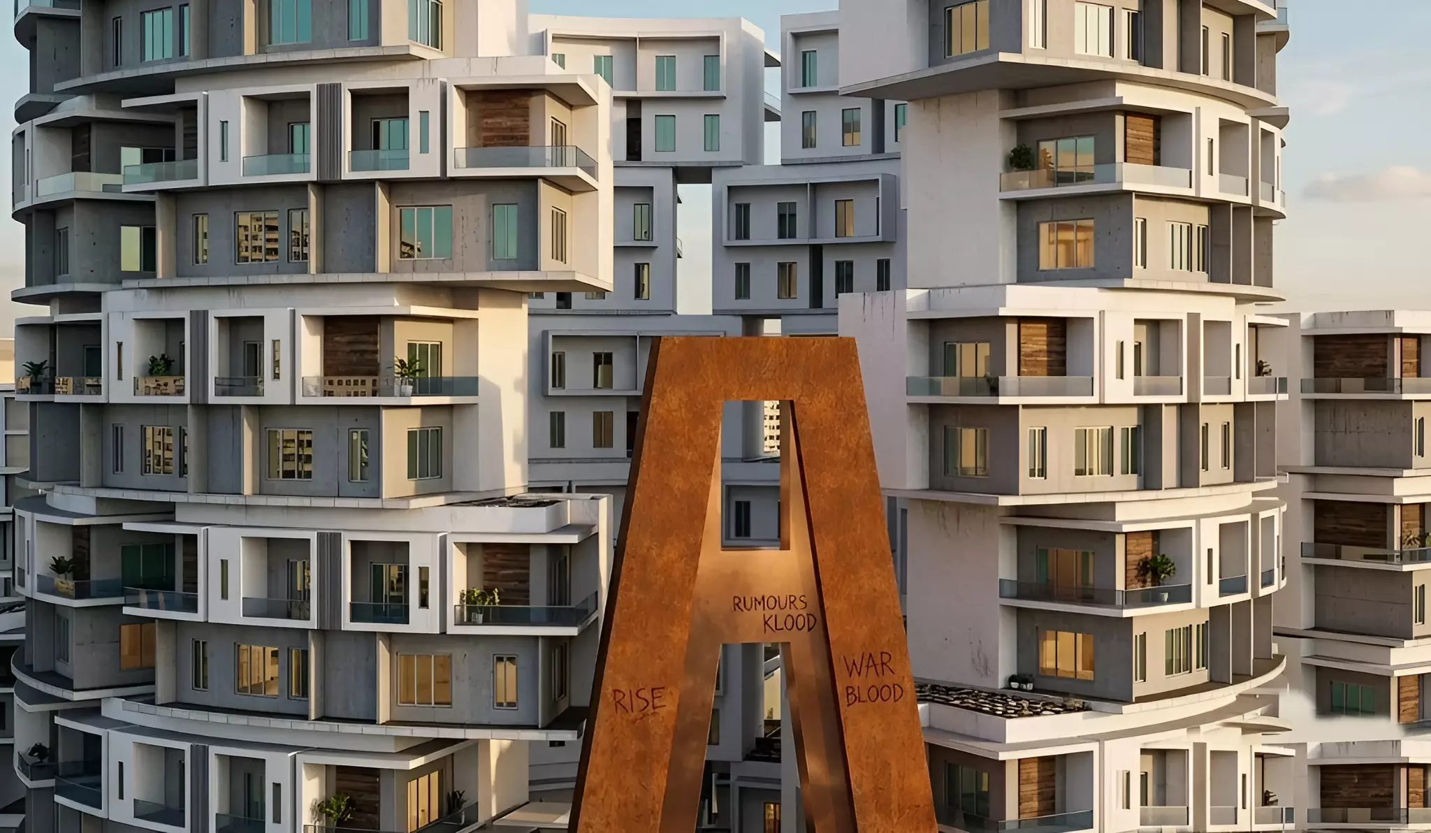 Astra Link Residences Modern Circular Apartment Complex Low-poly 3D model